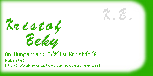 kristof beky business card